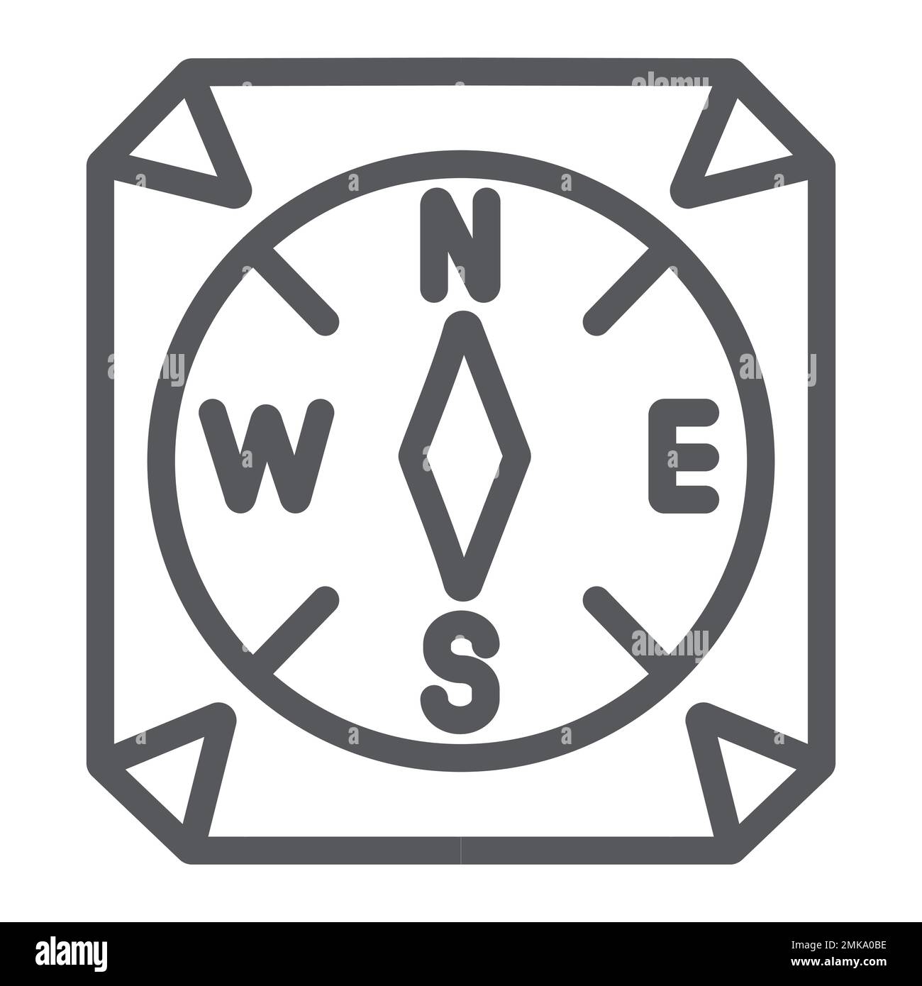 Compass line icon, equipment and travel, navigation sign, vector ...