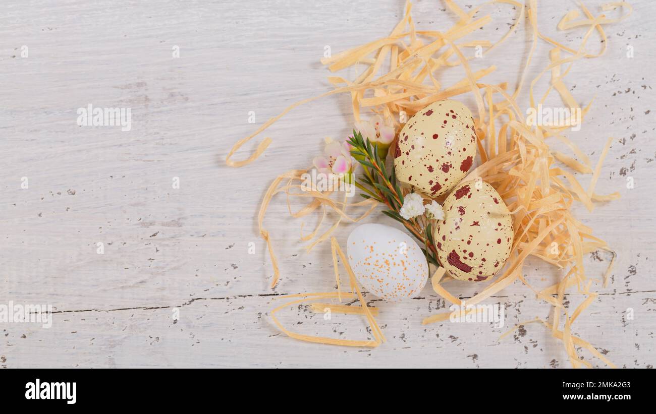 Easter candy chocolate eggs and almond sweets Stock Photo