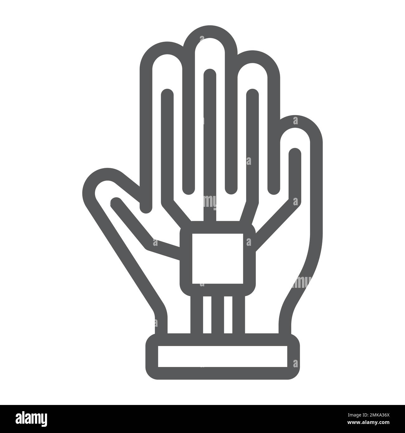 VR glove line icon, virtual and technology, wired gloves sign, vector ...