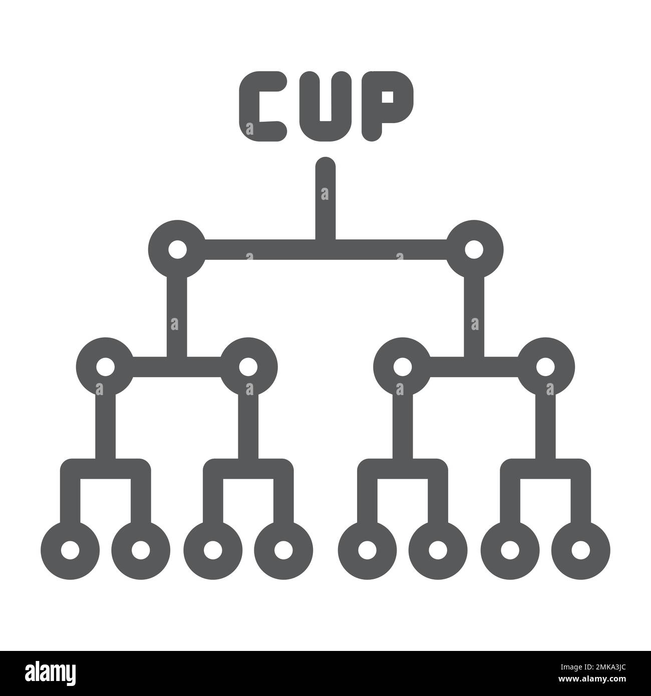 Soccer tournament line icon, league and sport, football graphic sign