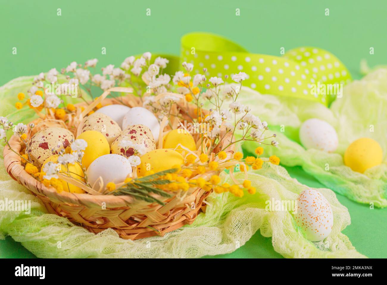 Easter candy chocolate eggs and almond sweets Stock Photo