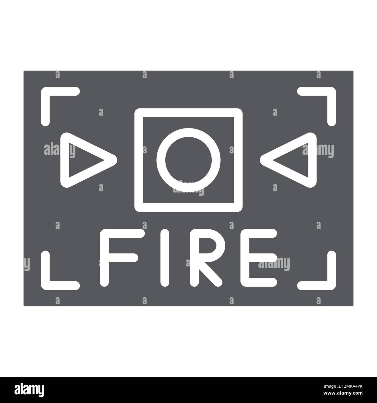 Fire alarm glyph icon, safety and equipment, fire alert sign, vector graphics, a solid pattern on a white background, eps 10. Stock Vector