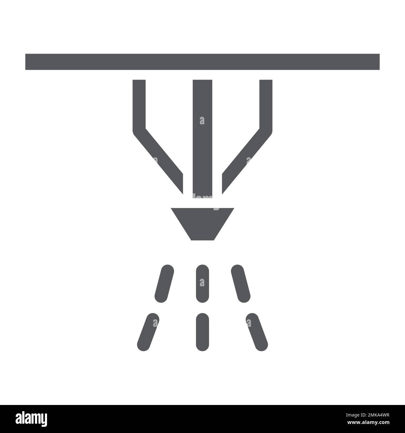 Fire sprinkler system glyph icon, protection and fire, fire detector