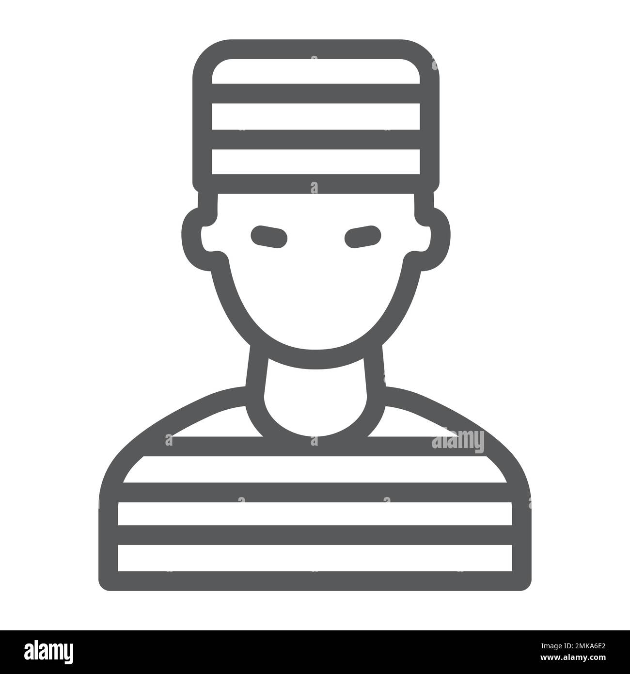 Prisoner line icon, crime and law, criminal sign, vector graphics, a linear pattern on a white background, eps 10. Stock Vector