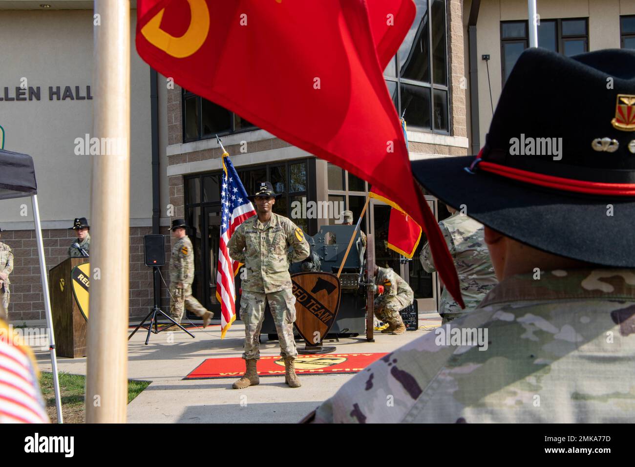 Cpt. Zemas K. Andargachew stands at parade rest during Delta Battery ...