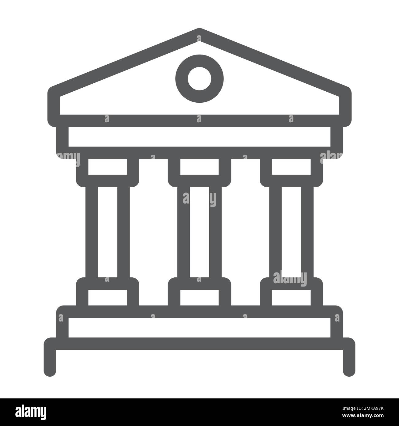 Court house line icon, institution and architecture, bank building sign