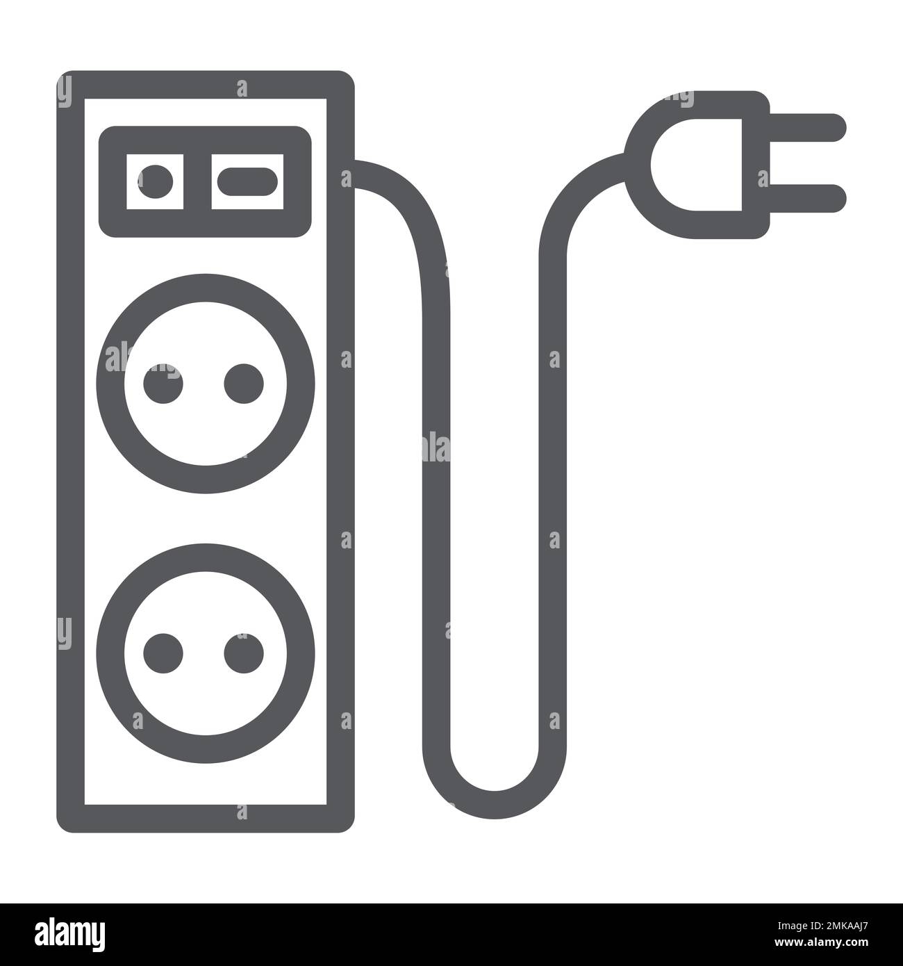 Electric extension line icon, energy and plug, socket sign, vector