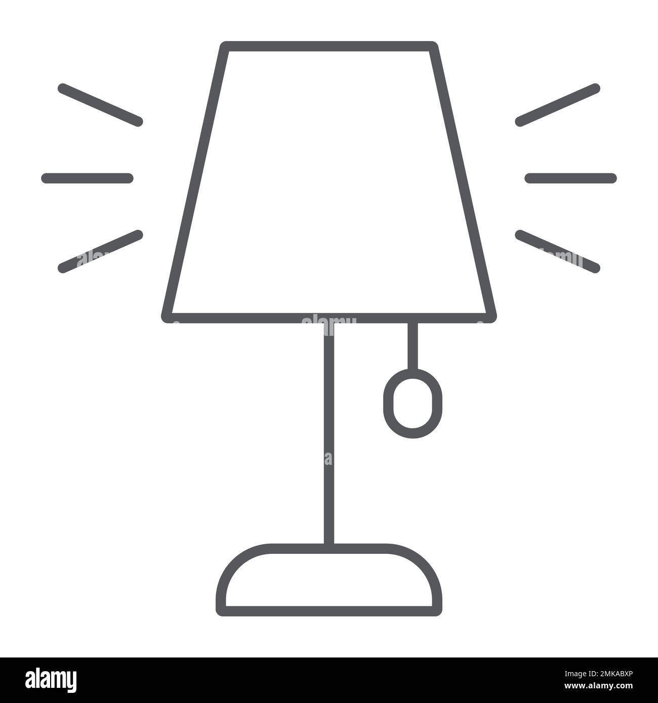 Table lamp thin line icon, appliance and furniture, light sign, vector ...
