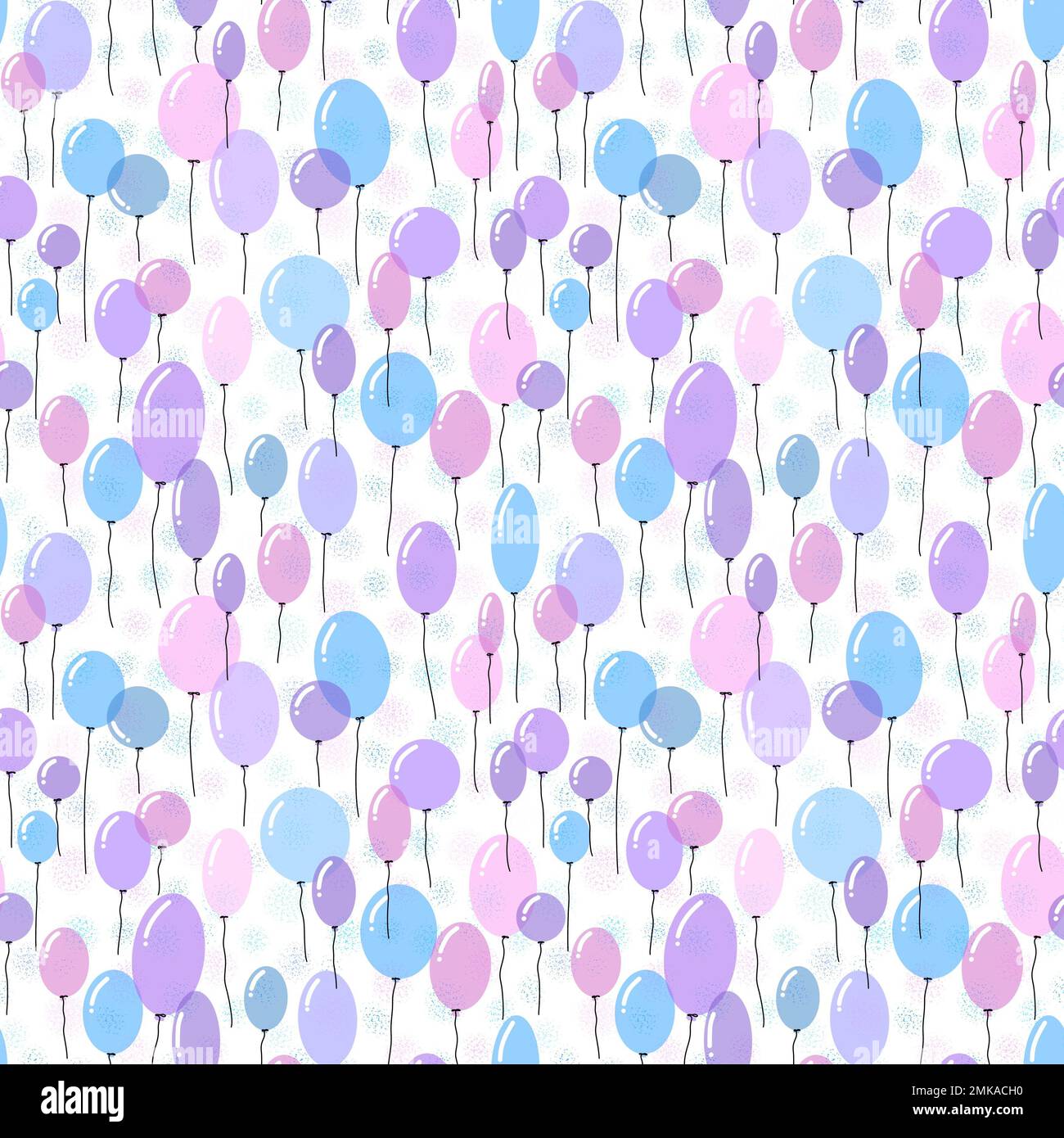 Cartoon festive balloons seamless birthday pattern for wrapping paper ...
