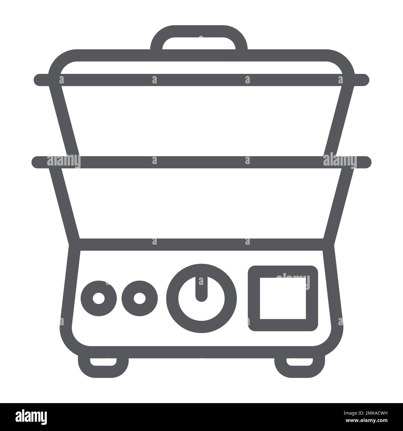 Double boiler line icon, kitchen and appliances, cooker sign, vector graphics, a linear pattern