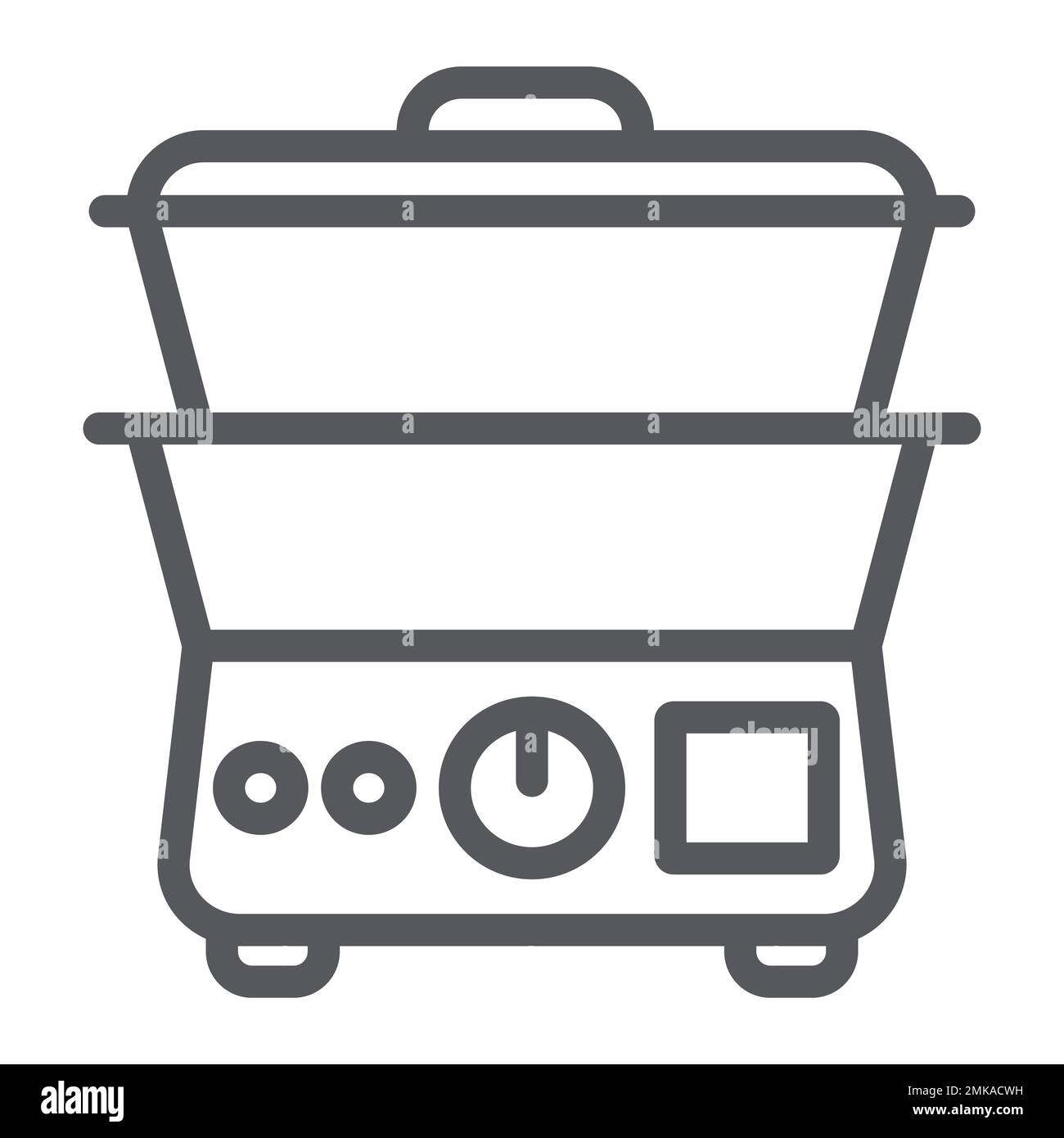 Double boiler line icon, kitchen and appliances, cooker sign, vector graphics, a linear pattern on a white background, eps 10. Stock Vector