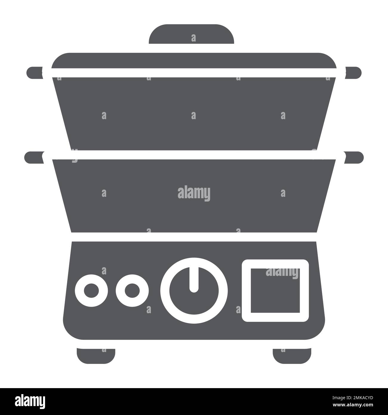 Double boiler glyph icon, kitchen and appliances, cooker sign, vector graphics, a solid pattern on a white background, eps 10. Stock Vector