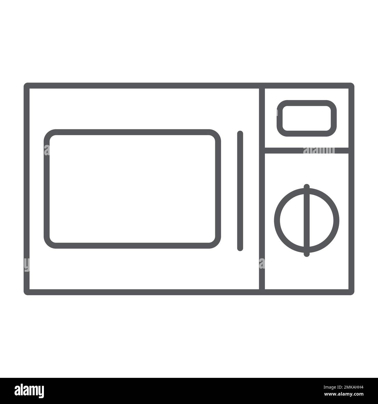 Microwave thin line icon, cooker and electronic, oven sign, vector ...
