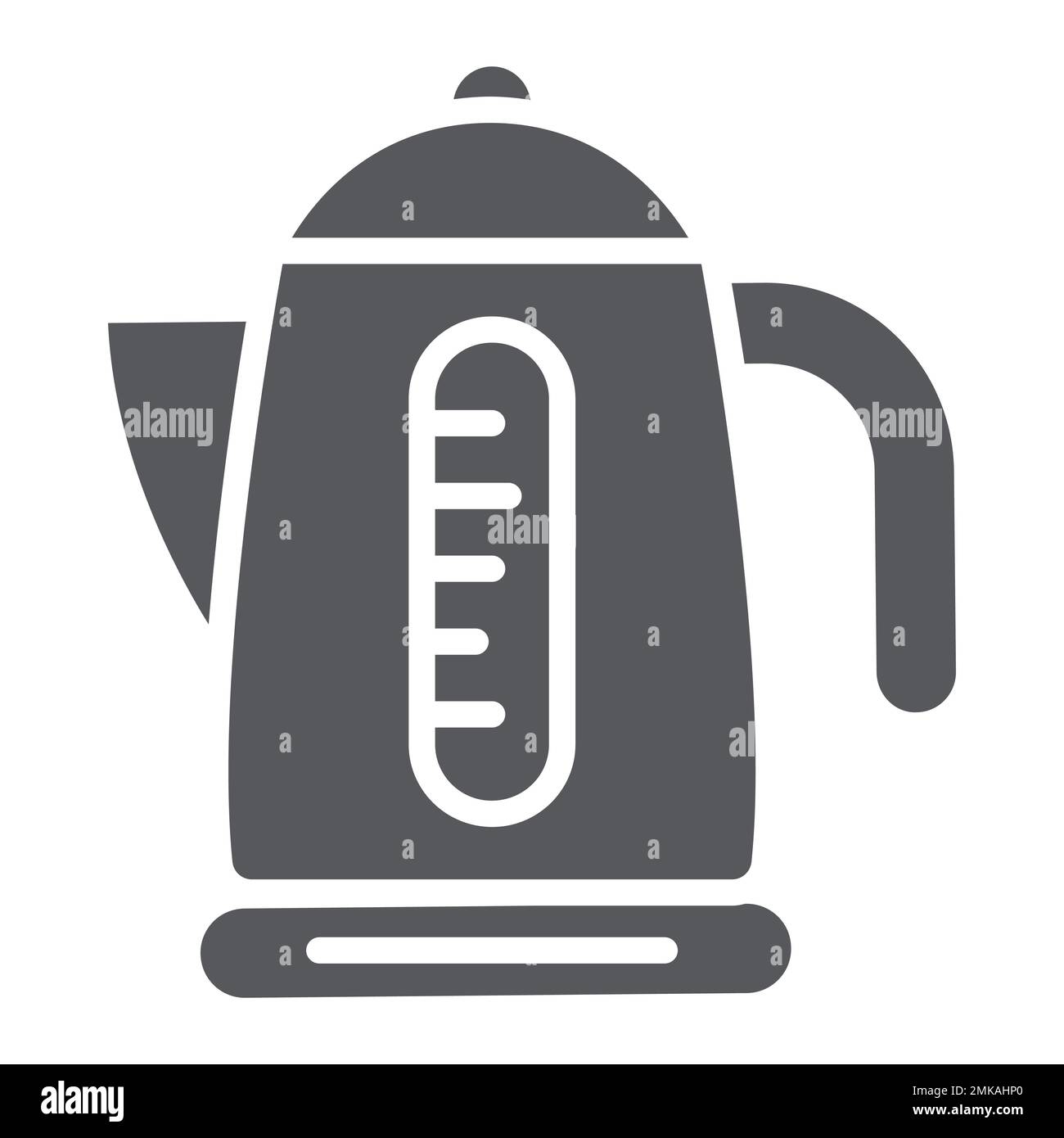 Electric kettle glyph icon, kitchen and utensil, teapot sign, vector graphics, a solid pattern on a white background, eps 10. Stock Vector