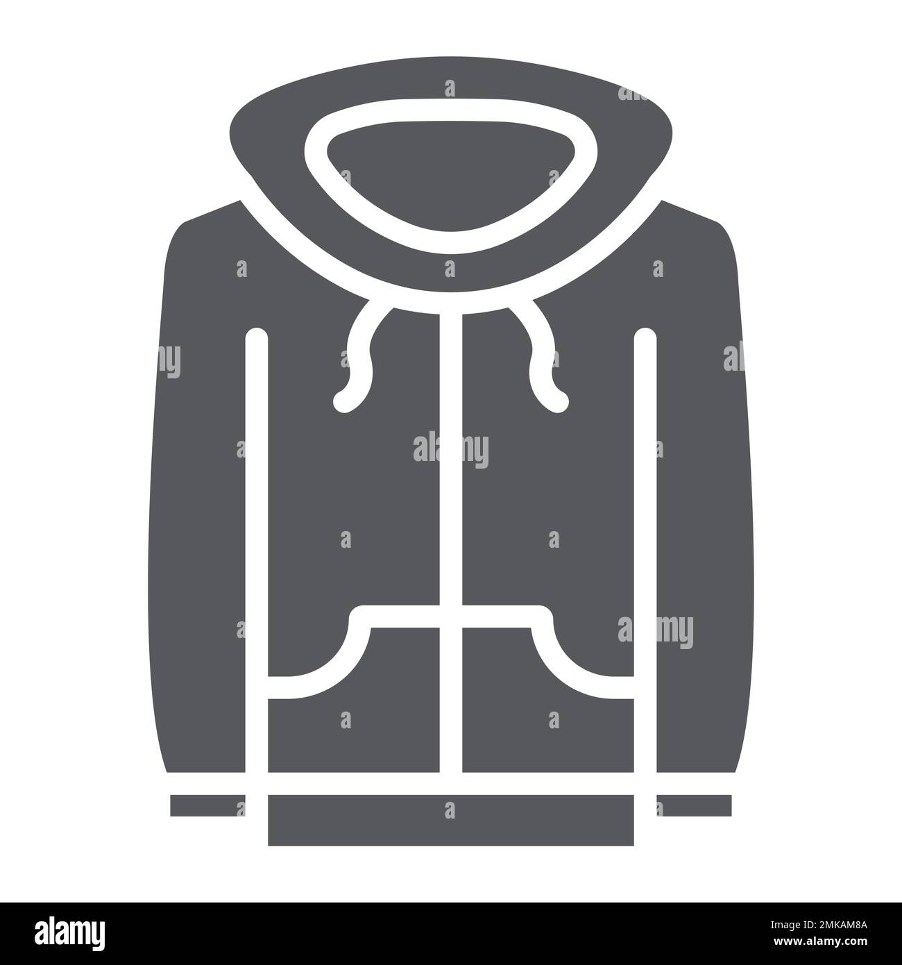 Sweatshirt glyph icon, clothes and sport, hoodie sign, vector graphics, a solid pattern on a white background, eps 10. Stock Vector