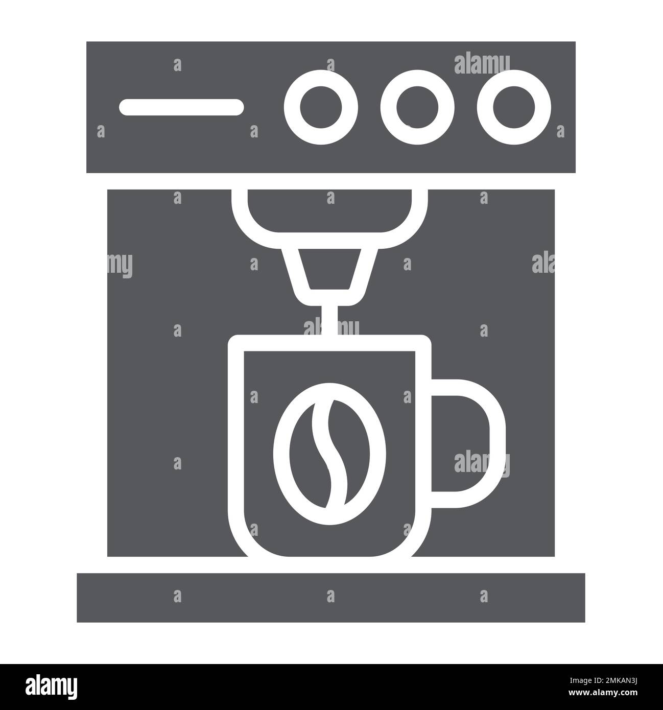 Coffee machine glyph icon, coffee and appliance, coffee maker sign, vector graphics, a solid pattern on a white background, eps 10. Stock Vector