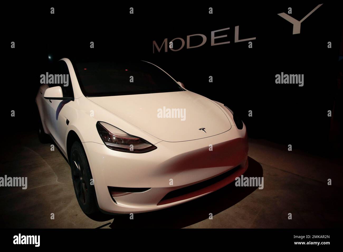 Tesla's Model Y is displayed at Tesla's design studio Thursday, March 14,  2019, in Hawthorne, Calif. The Model Y may be Tesla's most important  product yet as it attempts to expand into