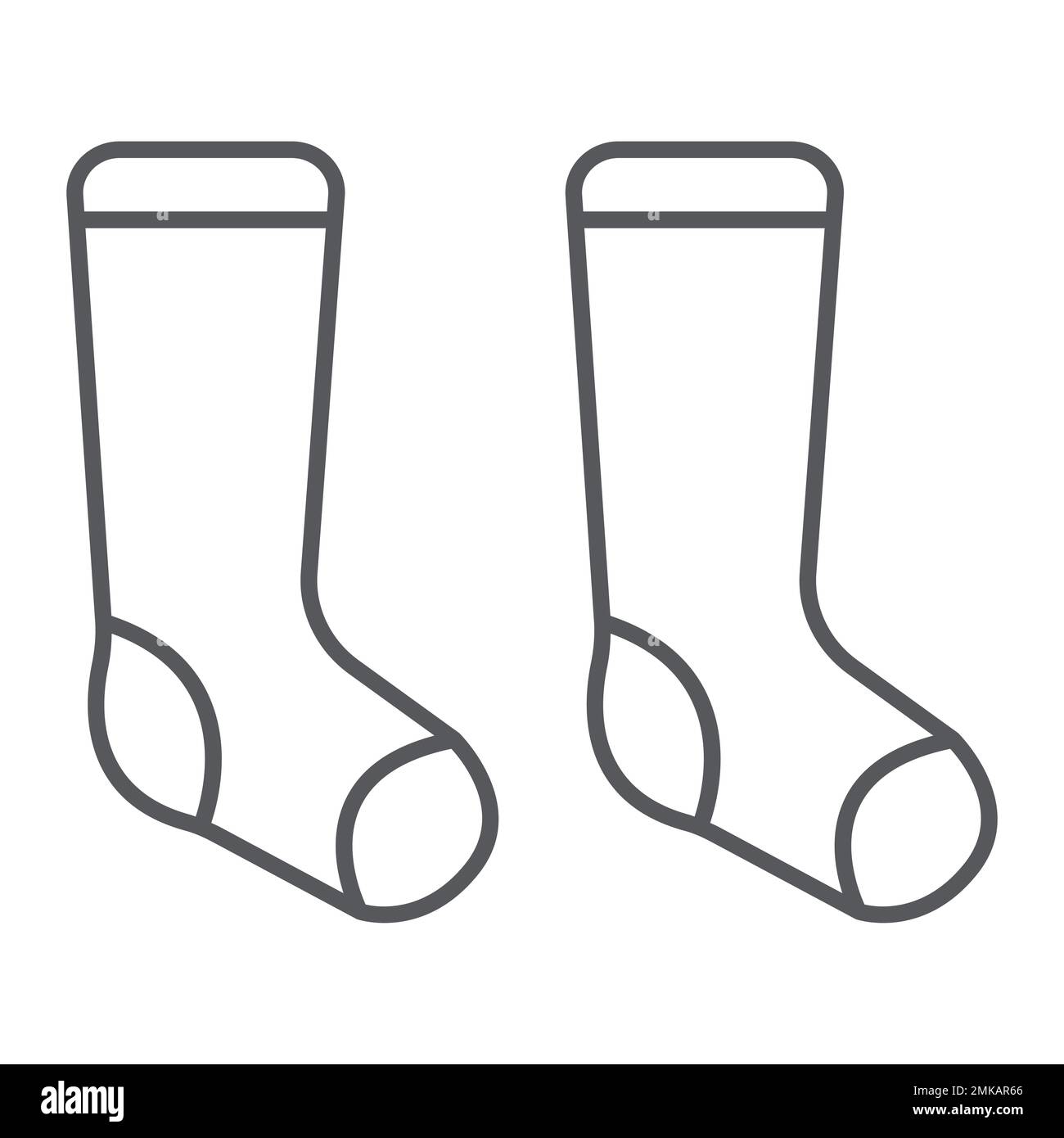 Socks thin line icon, clothes and fashion, hosiery sign, vector ...