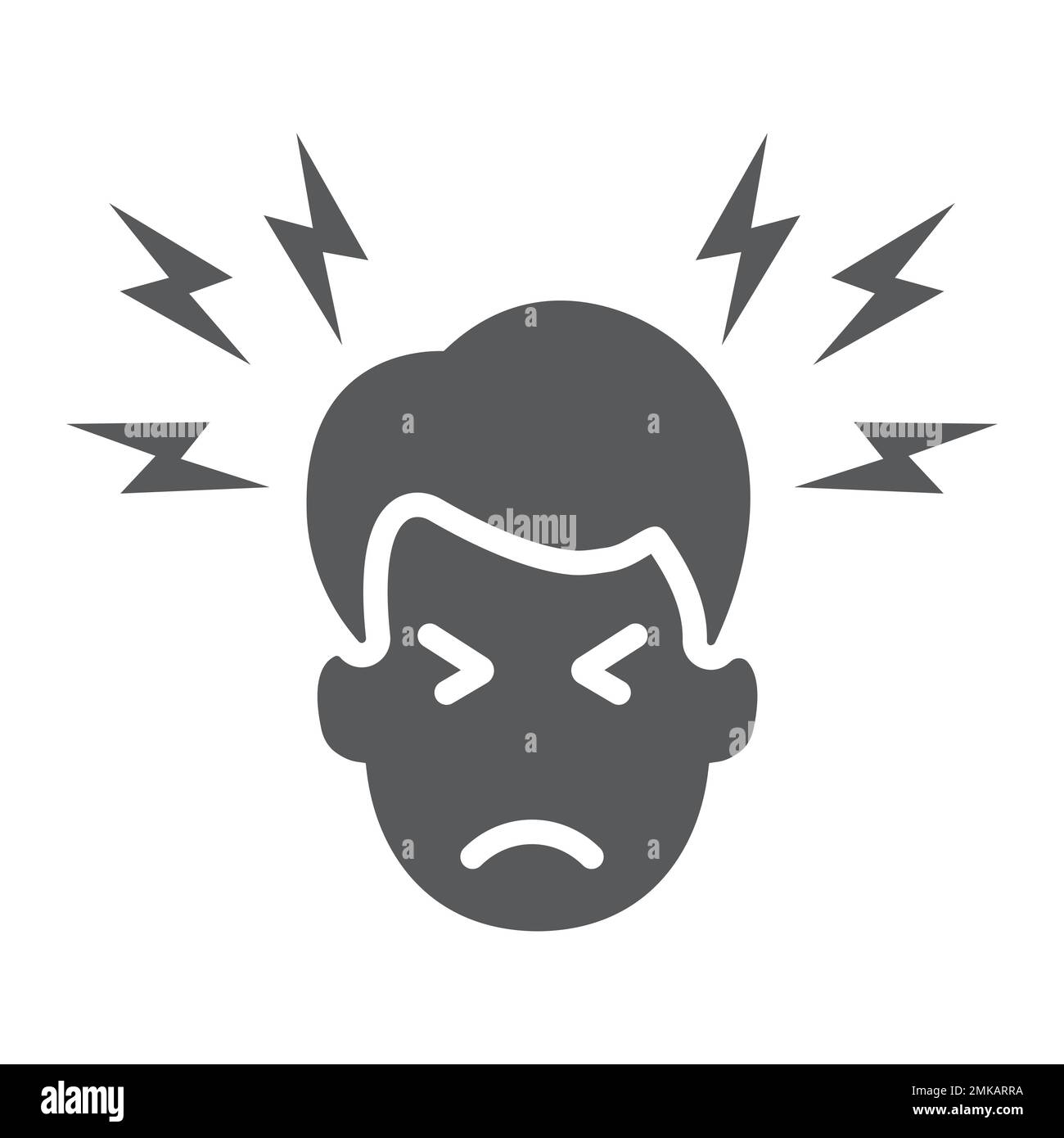 Headache glyph icon, body and pain, head pain sign, vector graphics, a