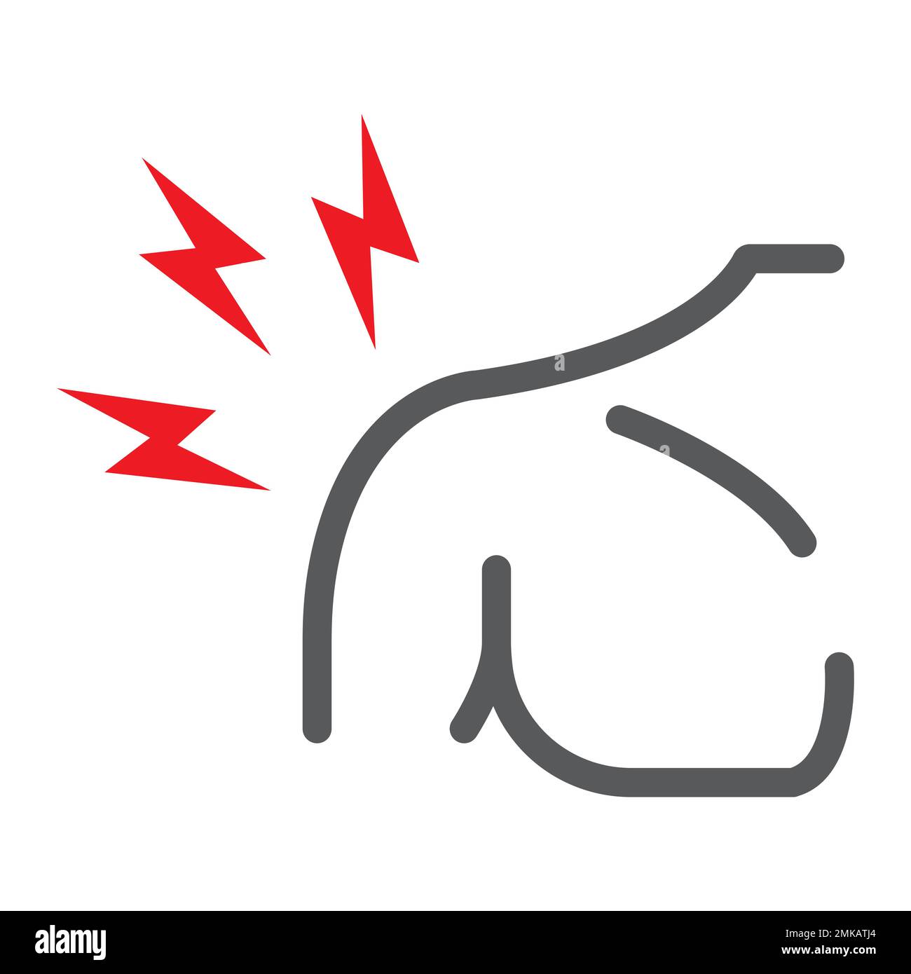 Shoulder pain line icon, body and injure, shoulder ache sign, vector graphics, a linear pattern