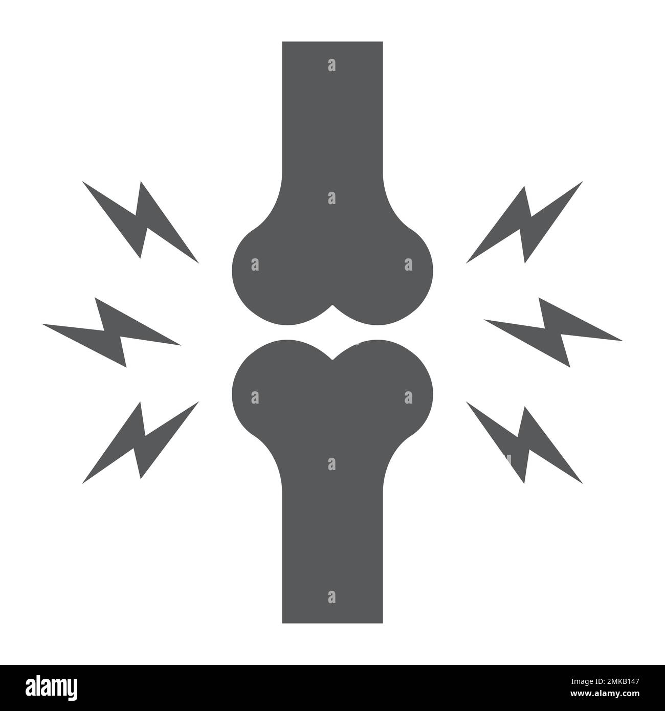 Bone pain glyph icon, body and painful, joint ache sign, vector