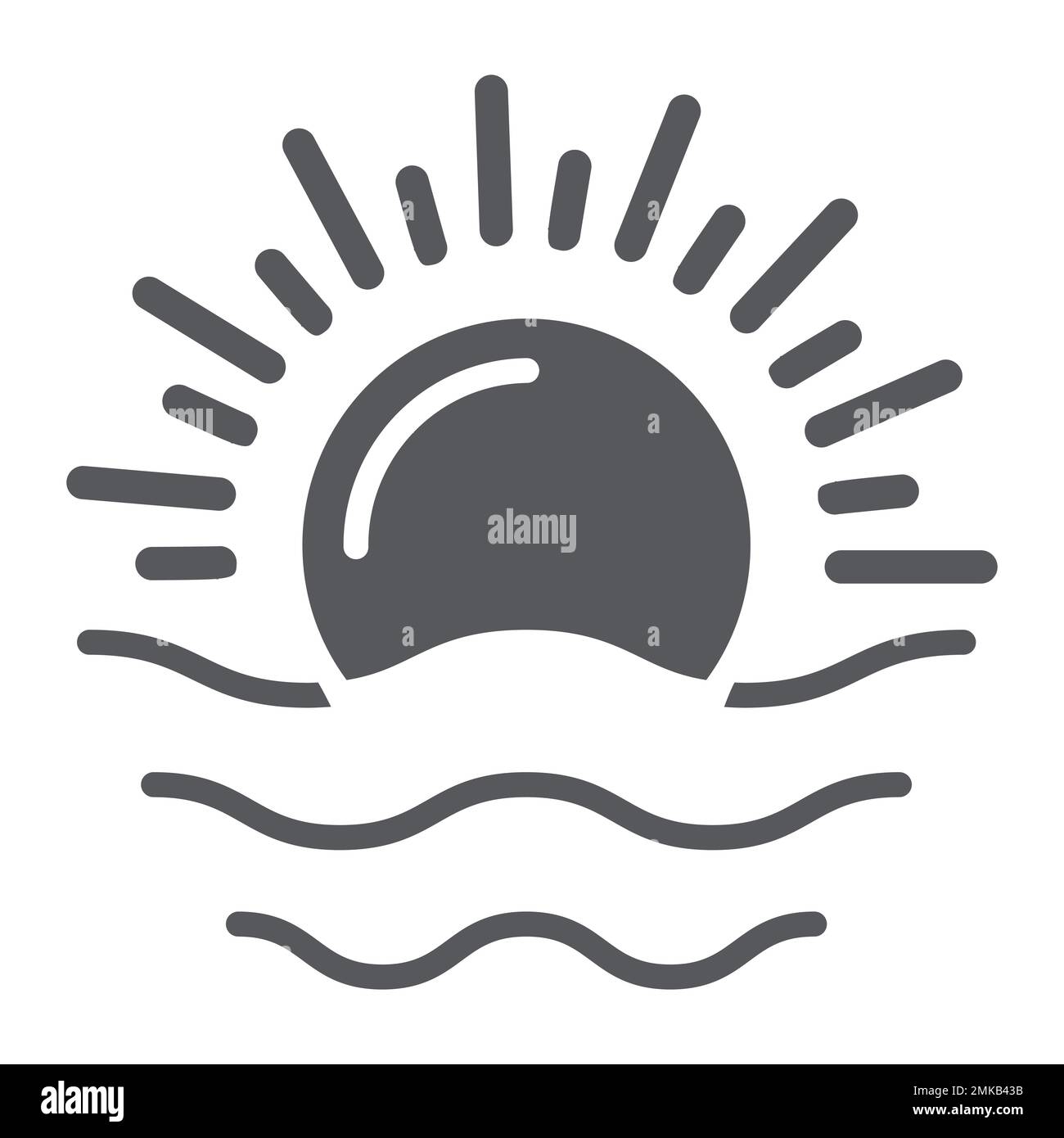 Dawn glyph icon, weather and sun, sunrise sign, vector graphics, a ...