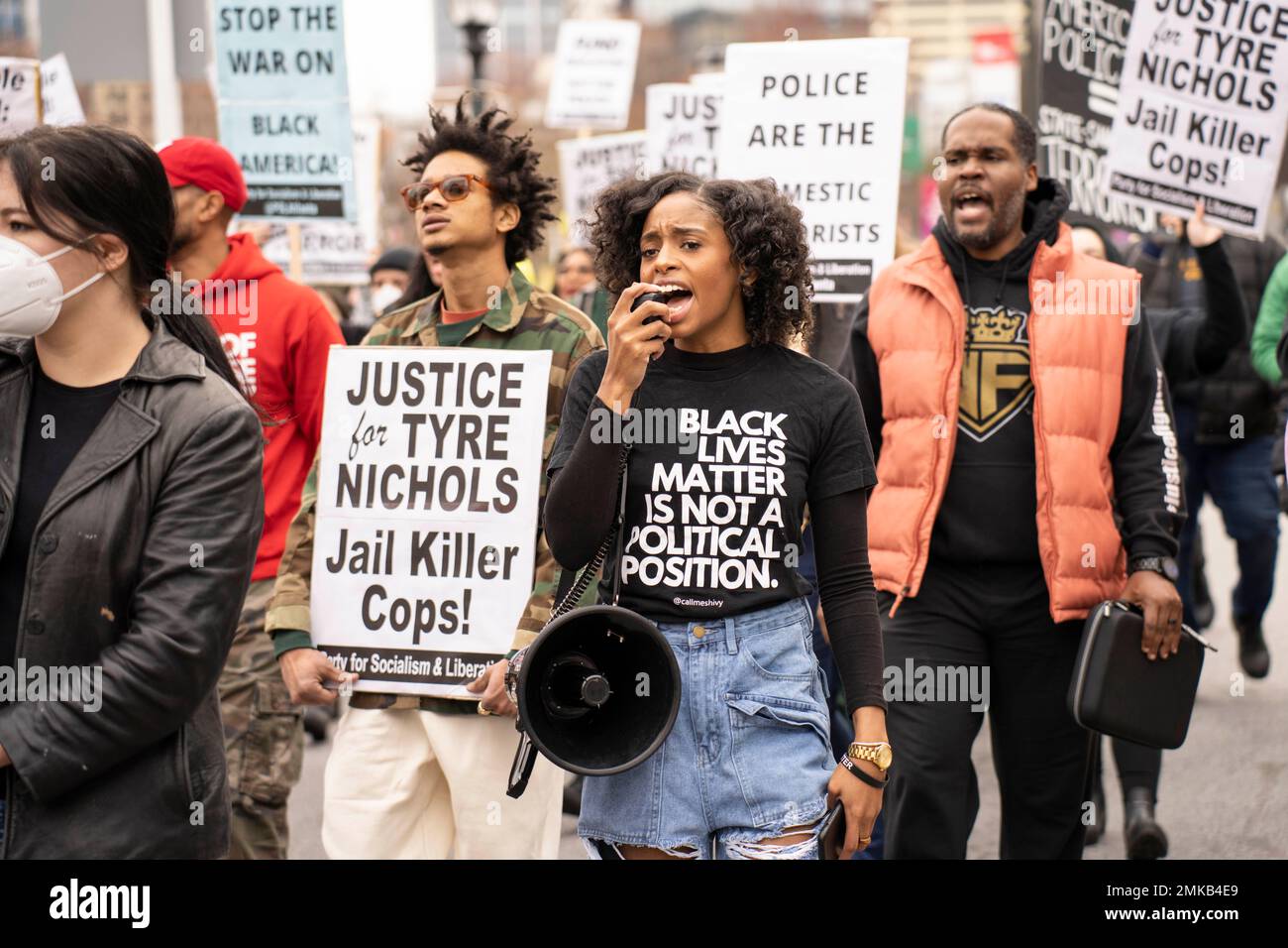 Atlanta, Georgia, USA. 28th Jan, 2023. Protesters denouncing police ...