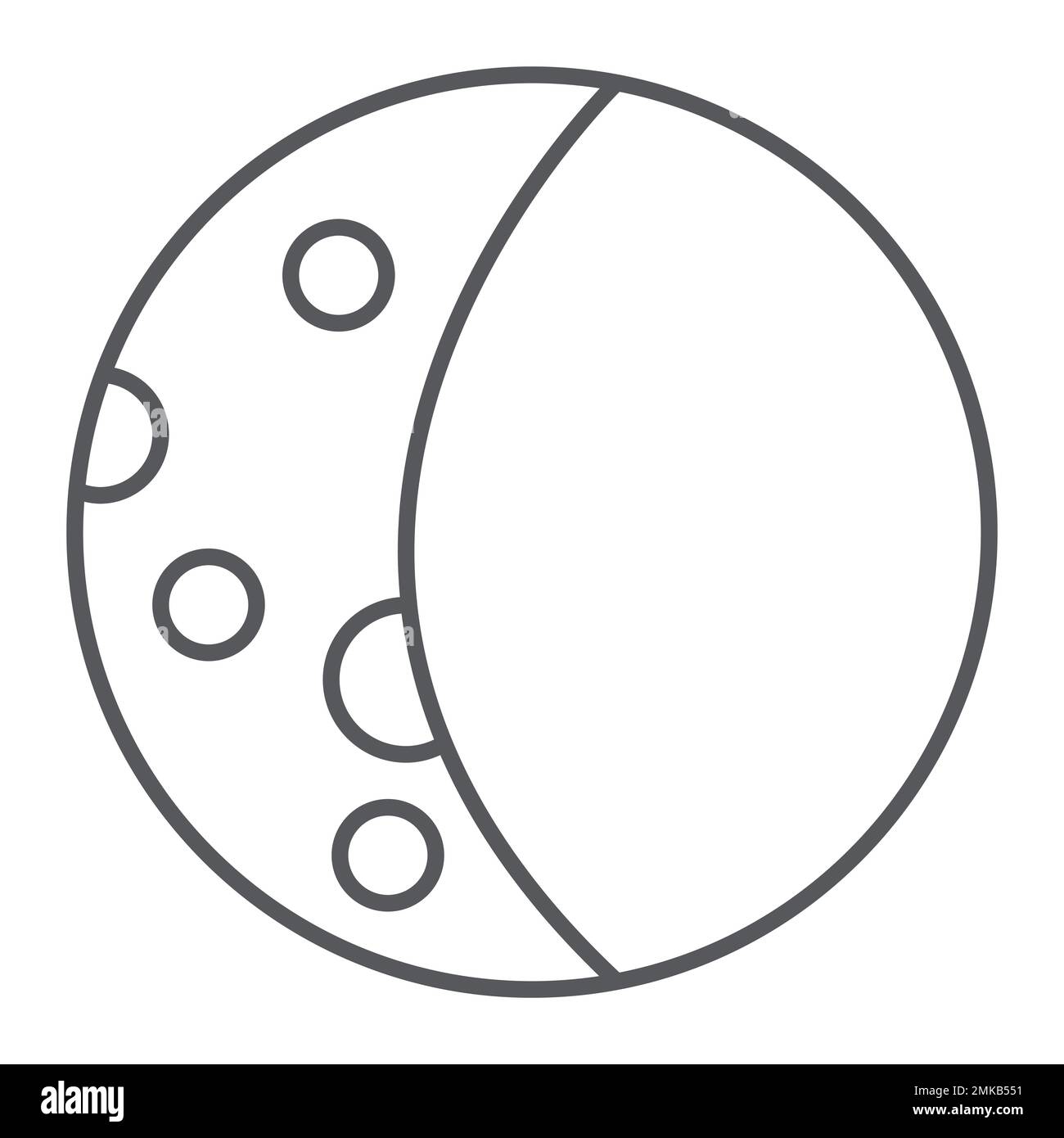 Full moon thin line icon, weather and night, lunar sign, vector ...