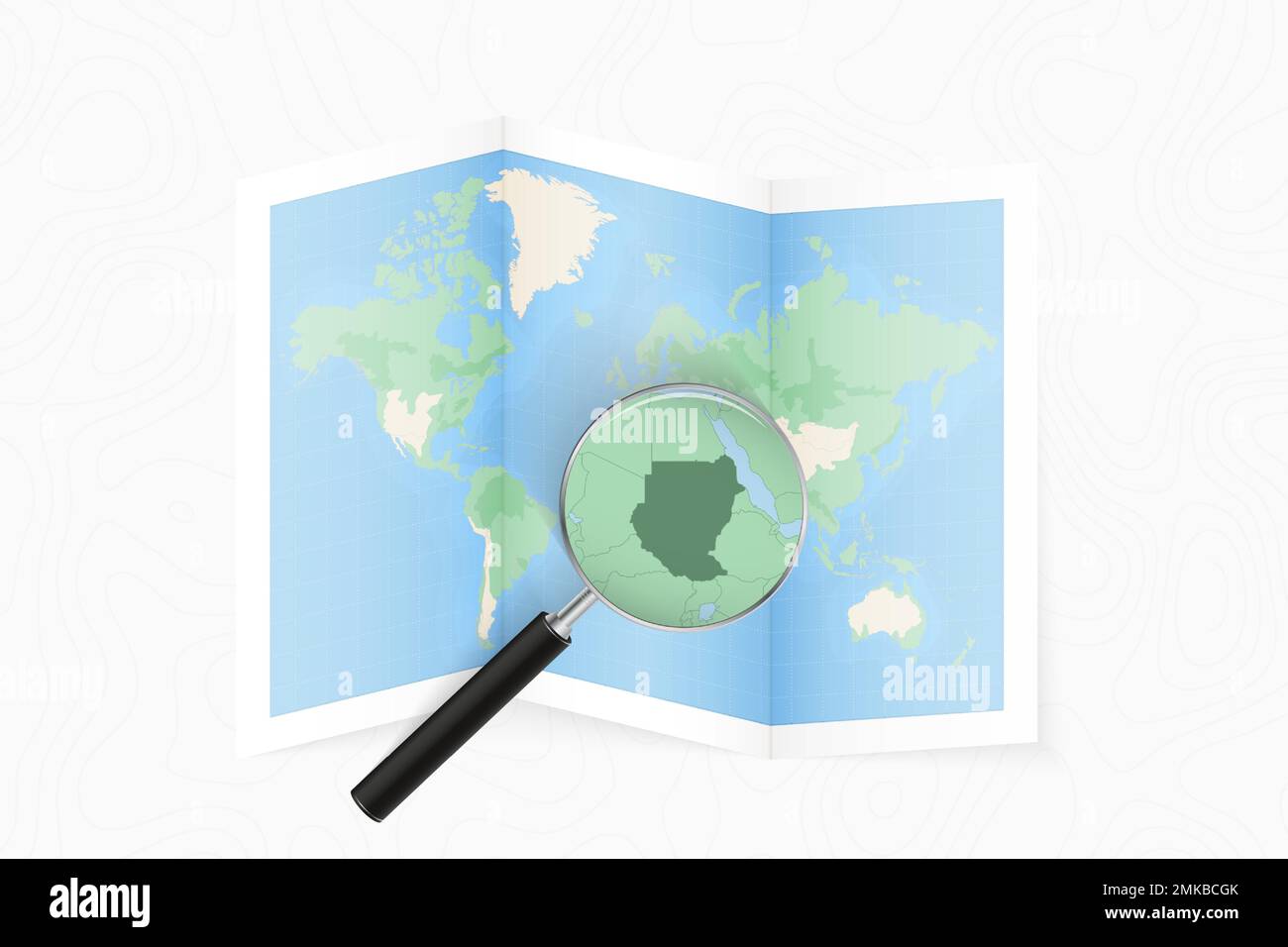 Map sudan magnifying glass Cut Out Stock Images & Pictures - Alamy