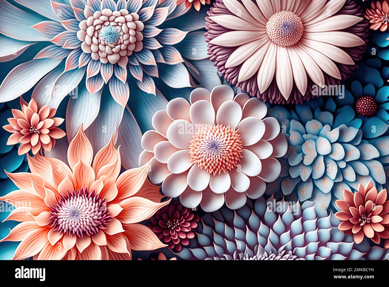 Flower 3d wallpaper hi-res stock photography and images - Alamy