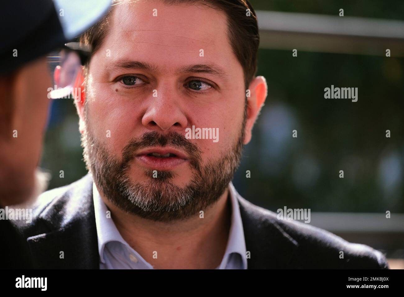 Tucson, Arizona, USA. 28th Jan, 2025. Congressman Ruben Gallego holds