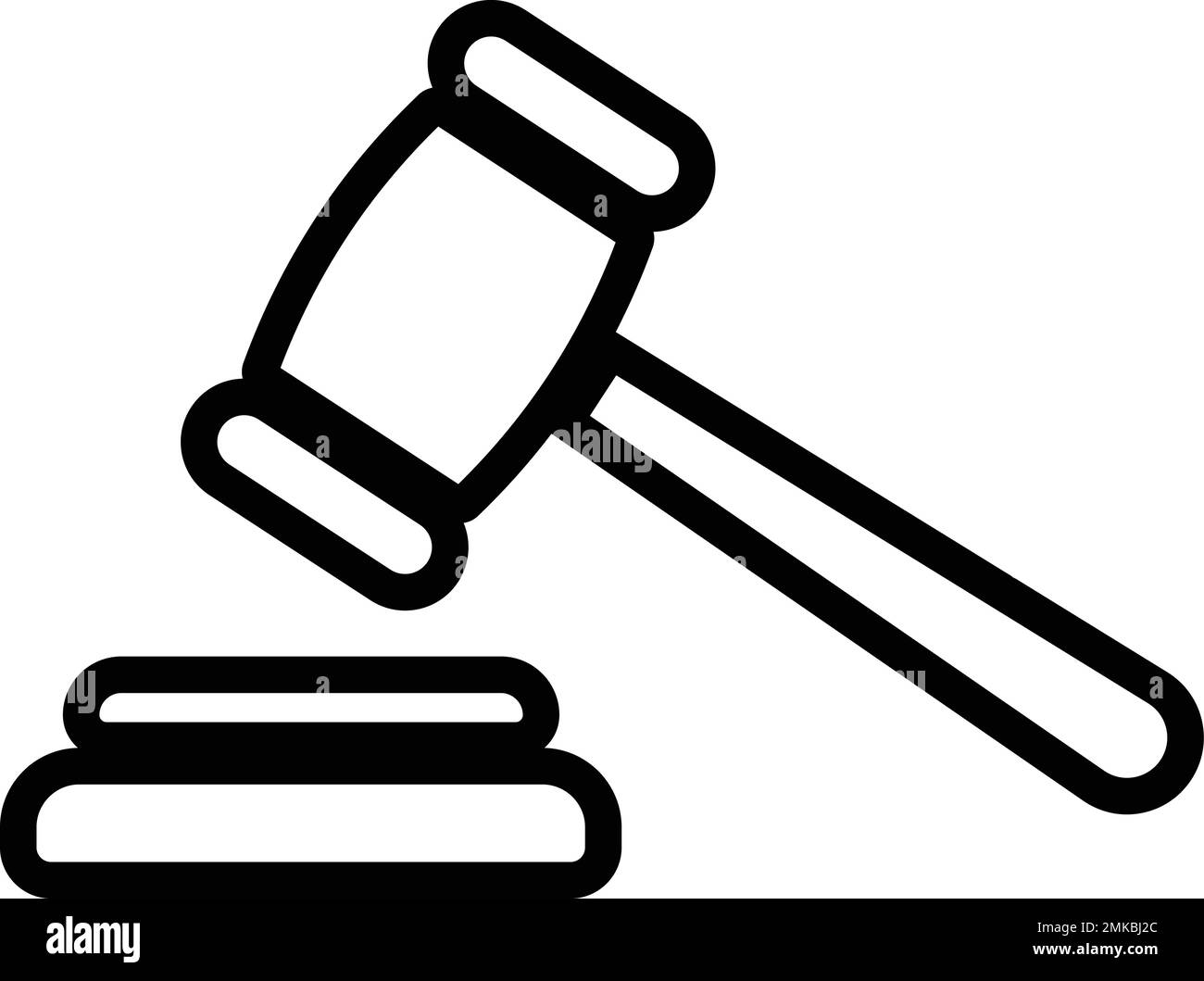 Line Gavel icon. Judge gavel icon. Auction hammer. Court tribunal symbol vector Stock Vector