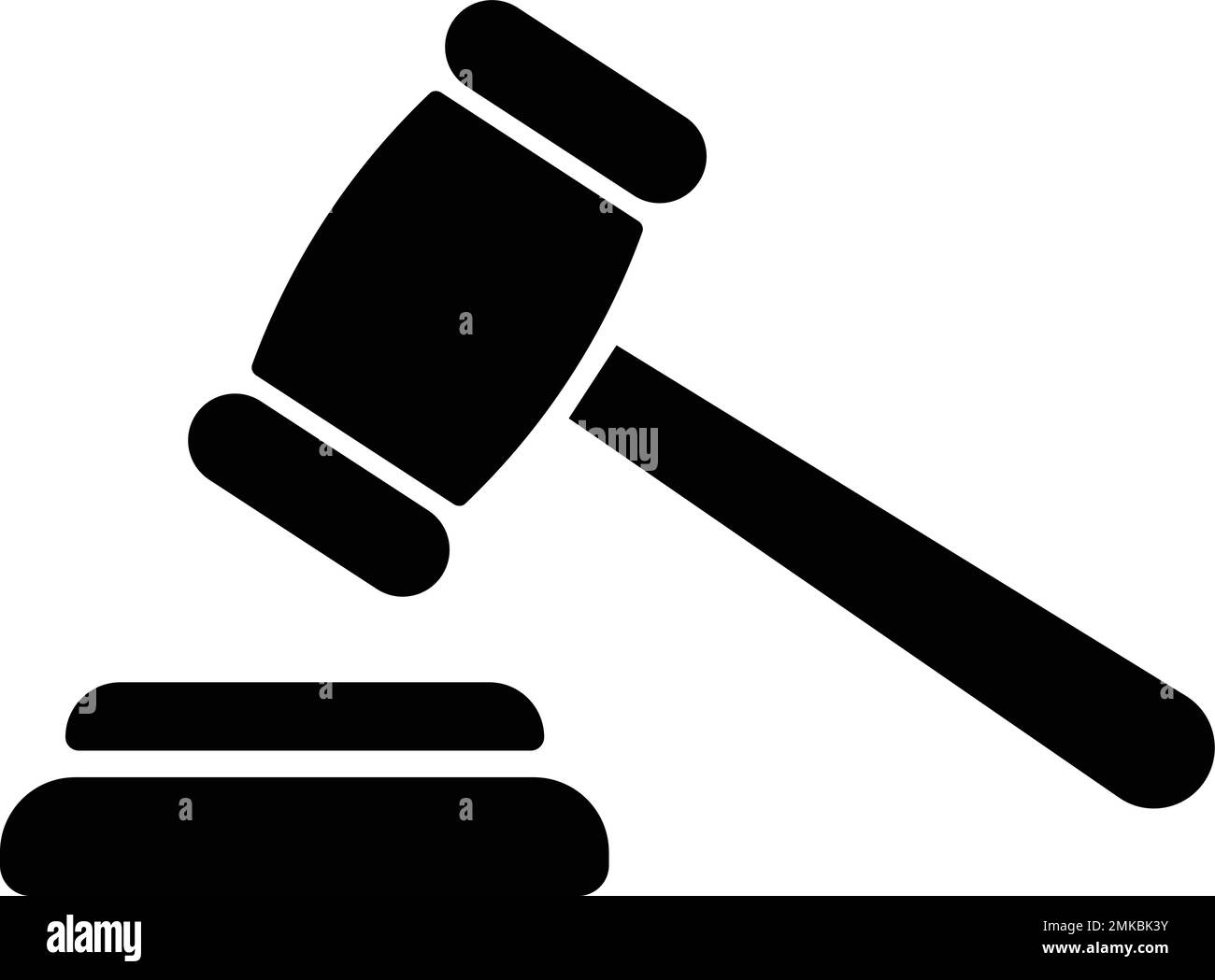 Gavel icon. Judge gavel flat icon. Auction hammer. Court tribunal symbol vector Stock Vector