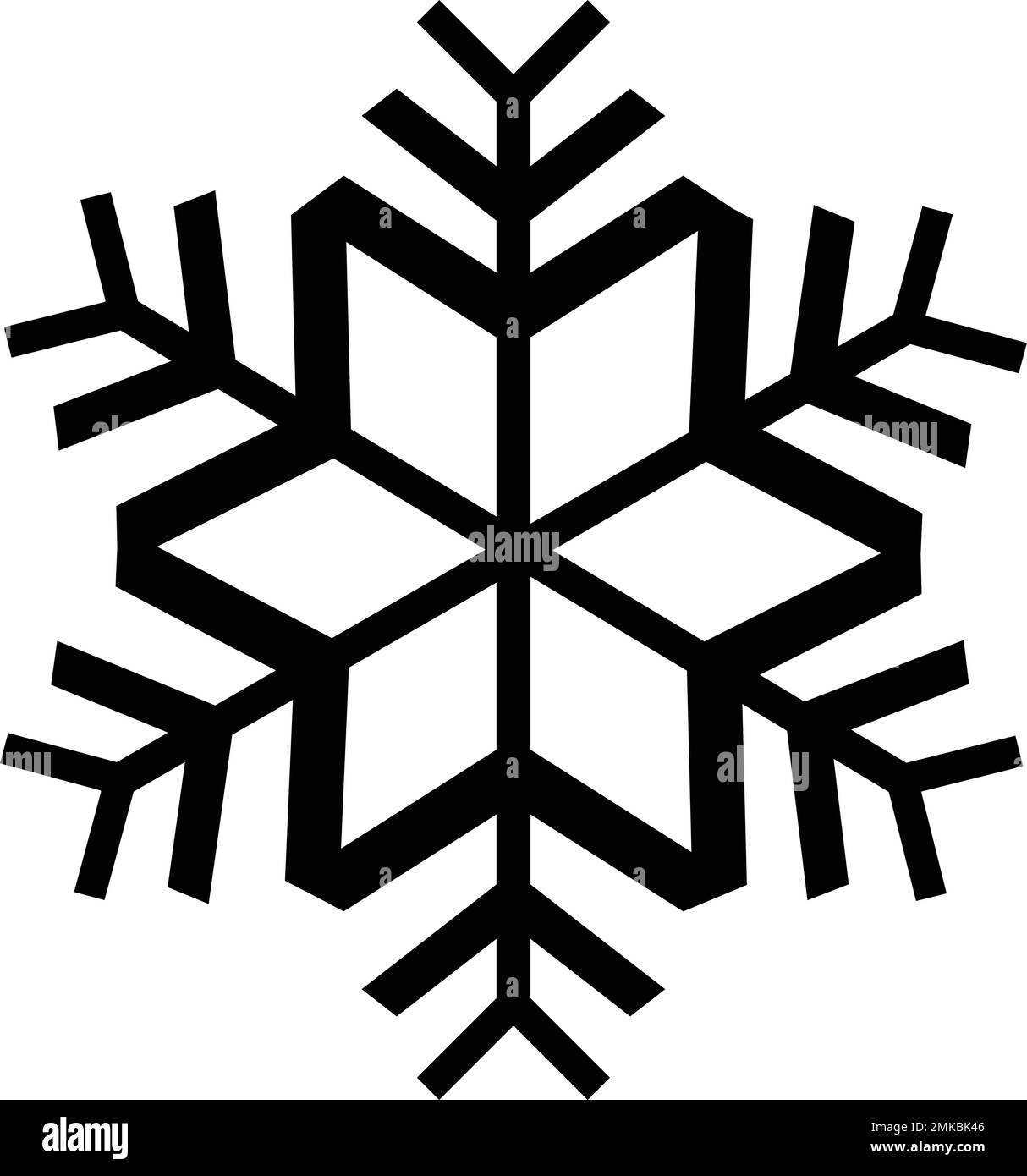 Snowflake winter vector icon. Snow falling symbol. Ice flack sign. Winter element. Pattern cold crystal Stock Vector