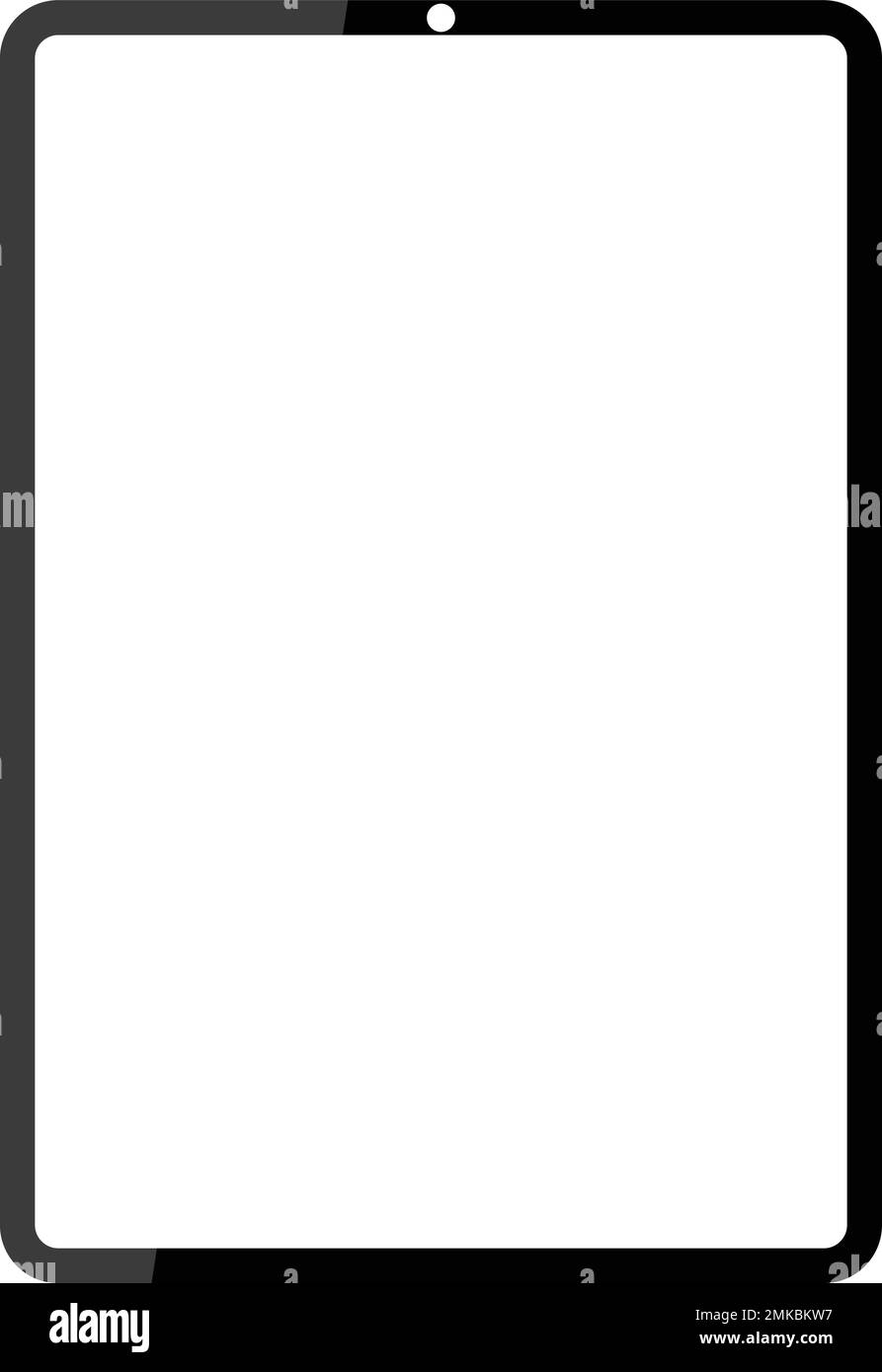 Simple tablet mock up with blank transparent screen. Realistic digital
