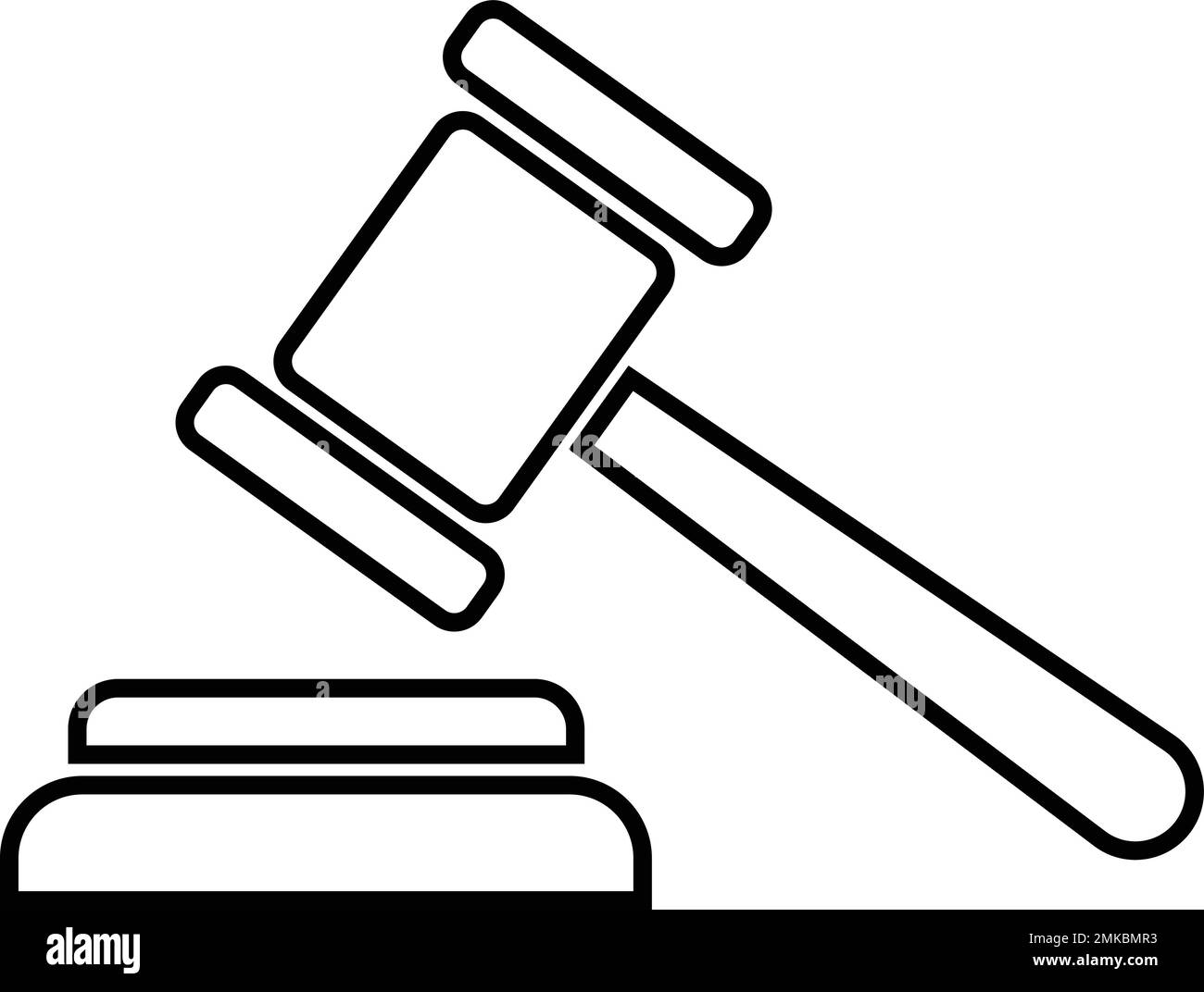 Line Gavel icon. Judge gavel icon. Auction hammer. Court tribunal