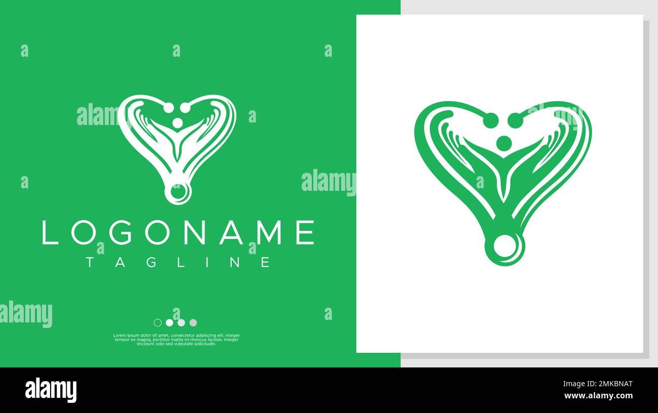 Human Health Logo Design Template Healthcare Logo Branding Stock