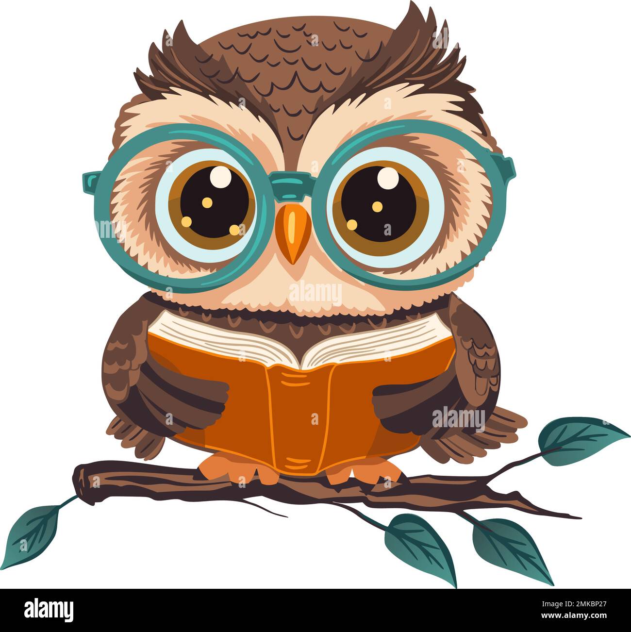 Cartoon cute wise owl with a book vector character. Smart animal, kids  cheerful illustration. Colorful funny beautiful design Stock Vector Image &  Art - Alamy