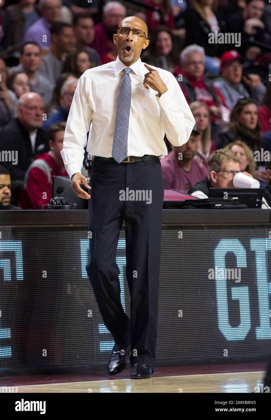 Central Florida's head coach Johnny Dawkins reacts during the first