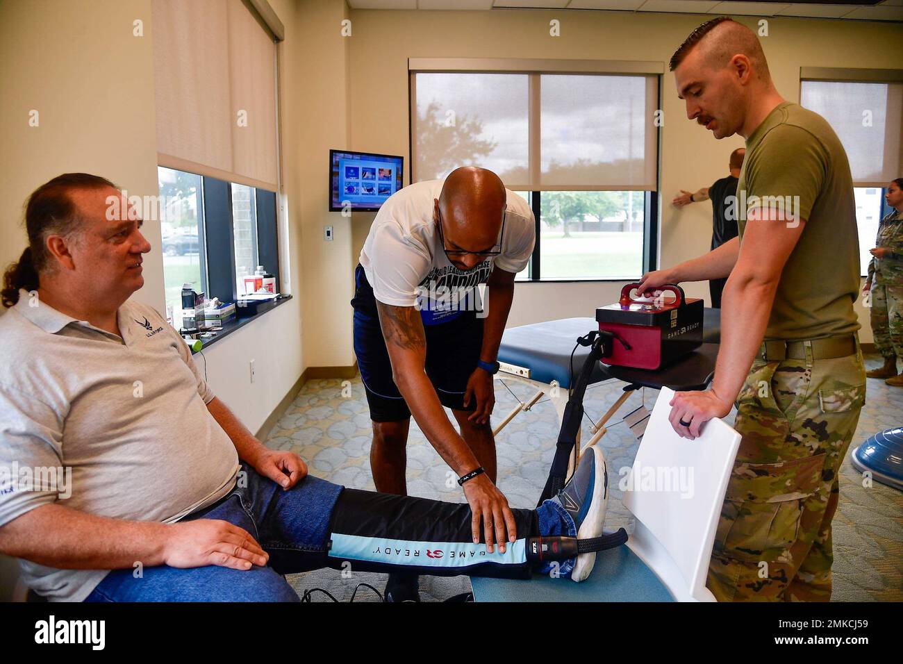 Airmen from the 436th Operational Medical Readiness Squadron use a cold