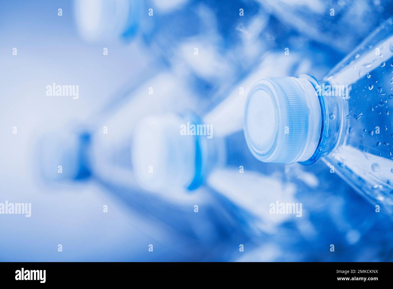 Recycling of empty plastic bottles, for separate waste collection and land pollution Stock Photo