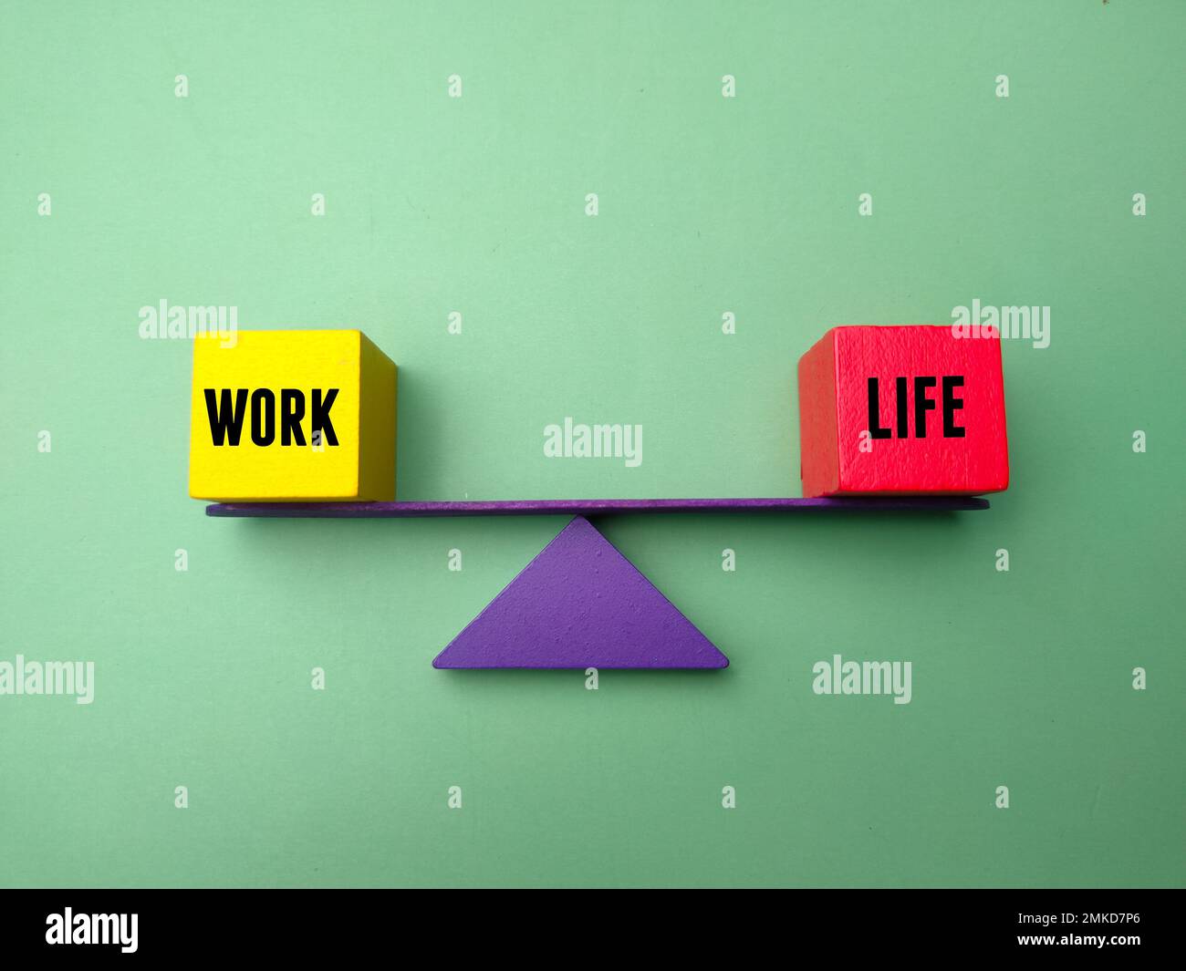 The colored triangle is in the middle balancing the words work and life ...