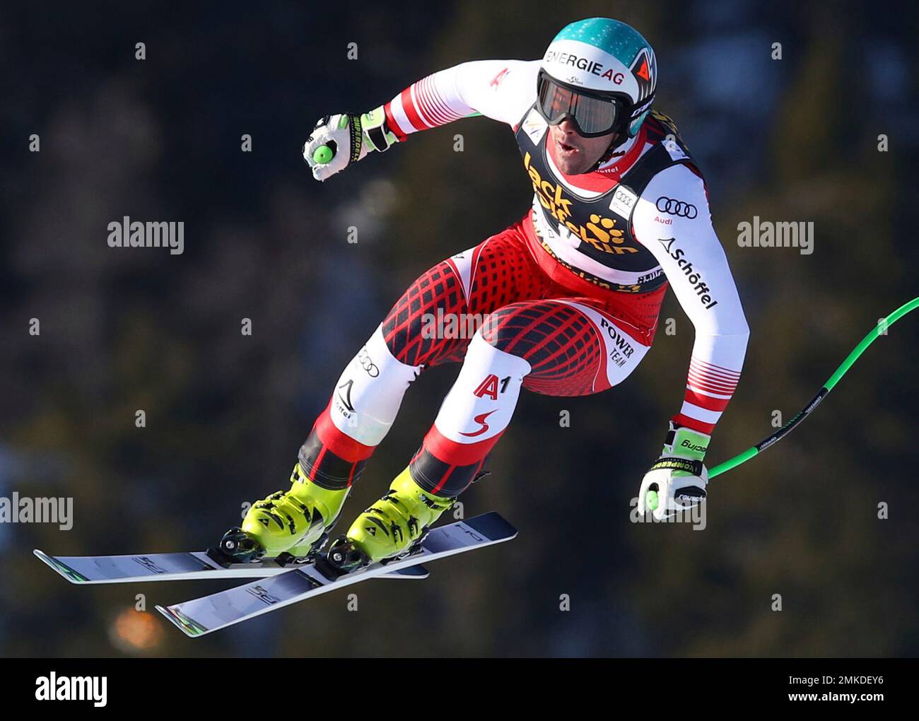 Austria's Vincent Kriechmayr speeds down the course during a training ...