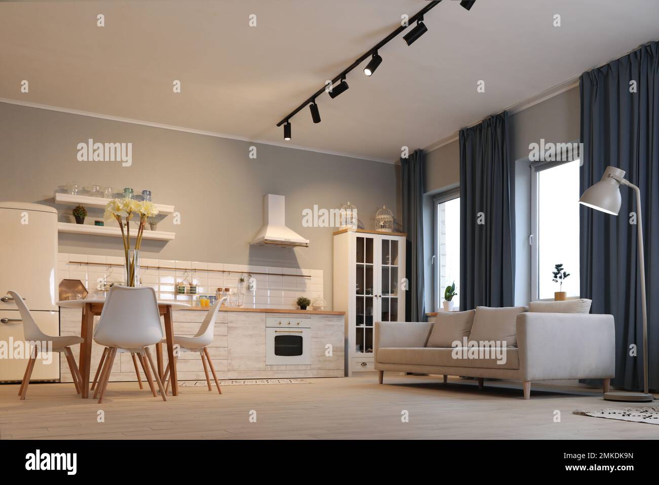 Modern kitchen interior with new stylish furniture Stock Photo - Alamy
