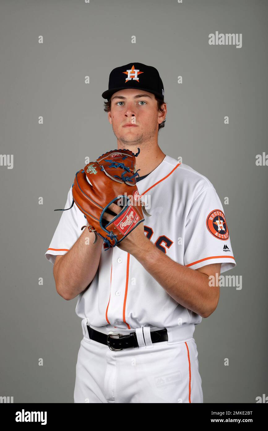 This is a 2019 photo of Forrest Whitley of the Houston Astros baseball  team. This image reflects the 2019 active roster as of Tuesday, Feb. 19,  2019, when this image was taken. (