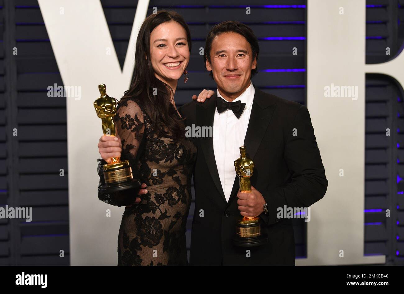 Elizabeth Chai Vasarhelyi, left, and Jimmy Chin, winners of the award