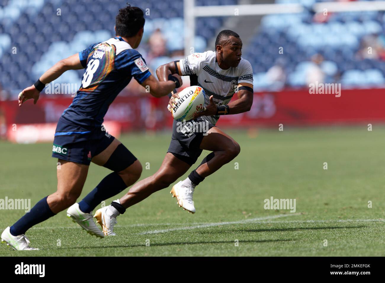 Sydney, Australia. 28th Jan, 2023. Alasio Naduva of Fiji runs with the