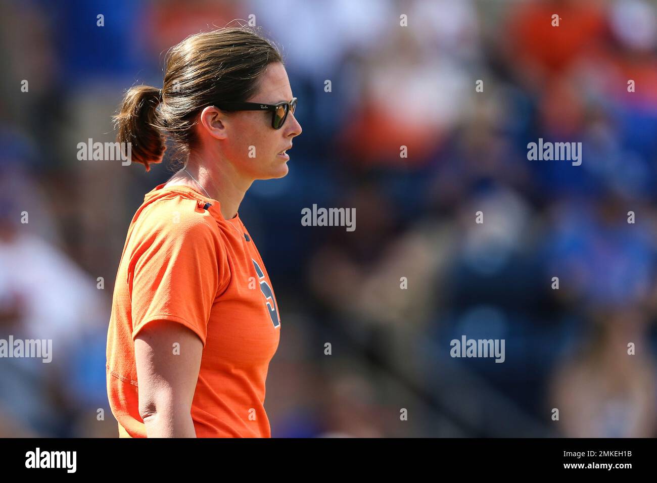 Syracuse head coach Shannon Doepking during an NCAA softball game against  Florida on Saturday, , 2019 in Gainesville, Fla. (AP Photo/Gary  McCullough Stock Photo - Alamy