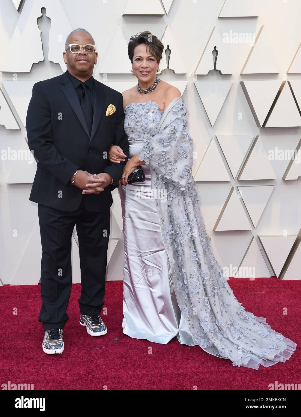 Terence Blanchard, left, and Robin Burgess arrive at the Oscars on