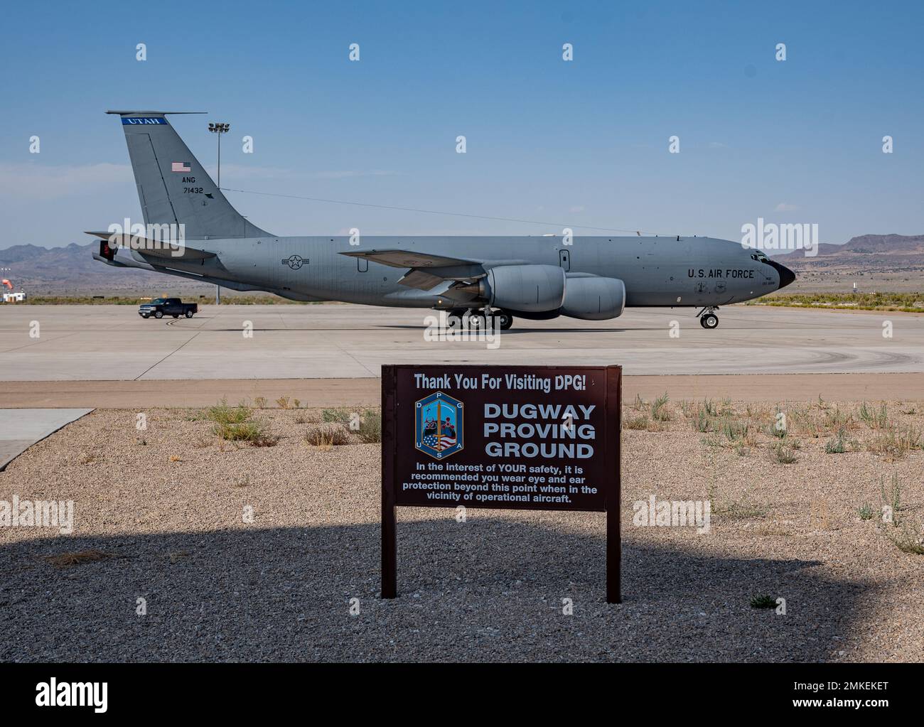 A KC135 Stratotanker from the 151st Air Refueling Wing leaves Dugway
